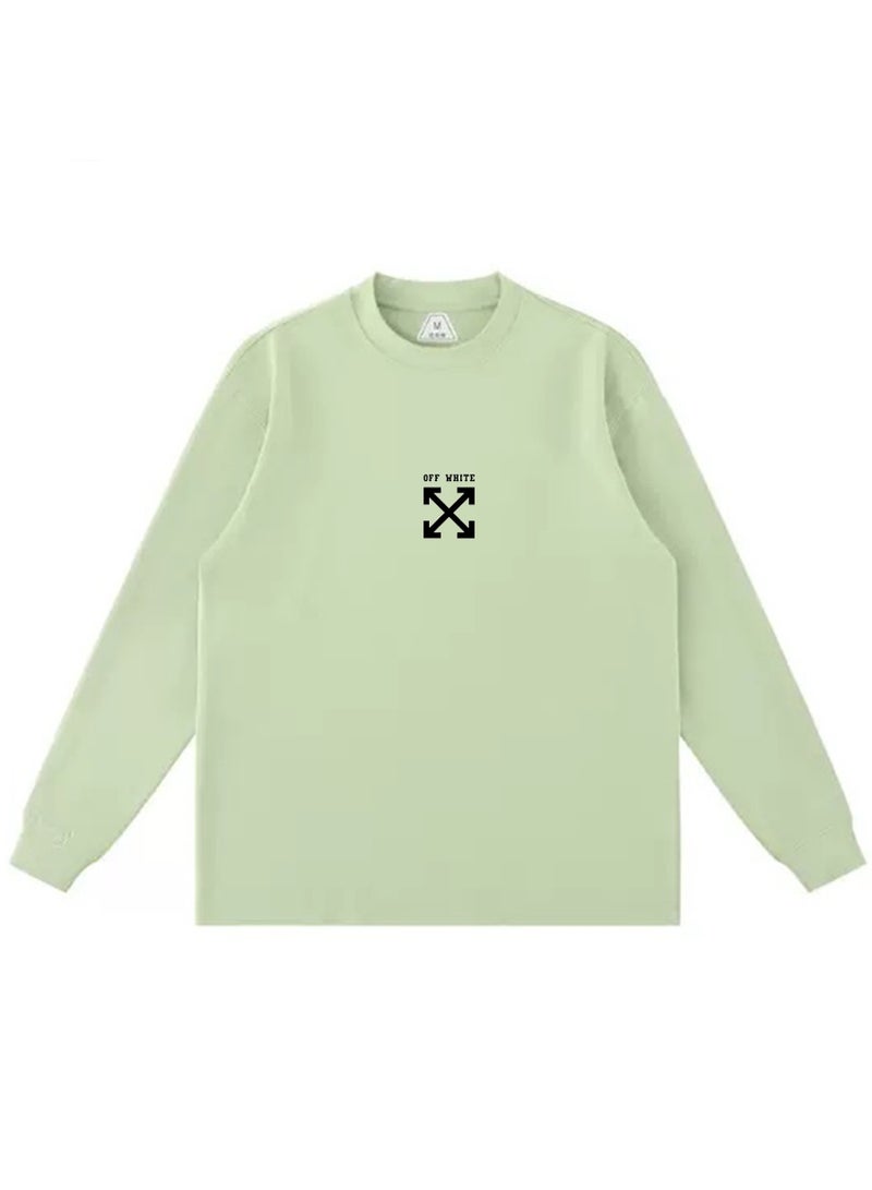 أوف-وايت OFF-WHITE couple spring and autumn heavy cotton loose long sleeve T-shirt for men and women - Image 3