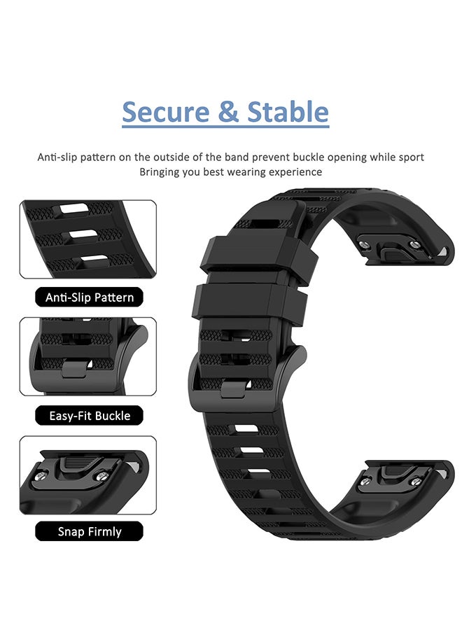 O Ozone Sport Silicone Replacement Bands Strap 26mm Compatible with Garmin Fenix 7X | Fenix 6X | Fenix 5X | Fenix 5P | 5 Plus | Fenix 6X Pro | Fenix 3- Grey  - Image 5