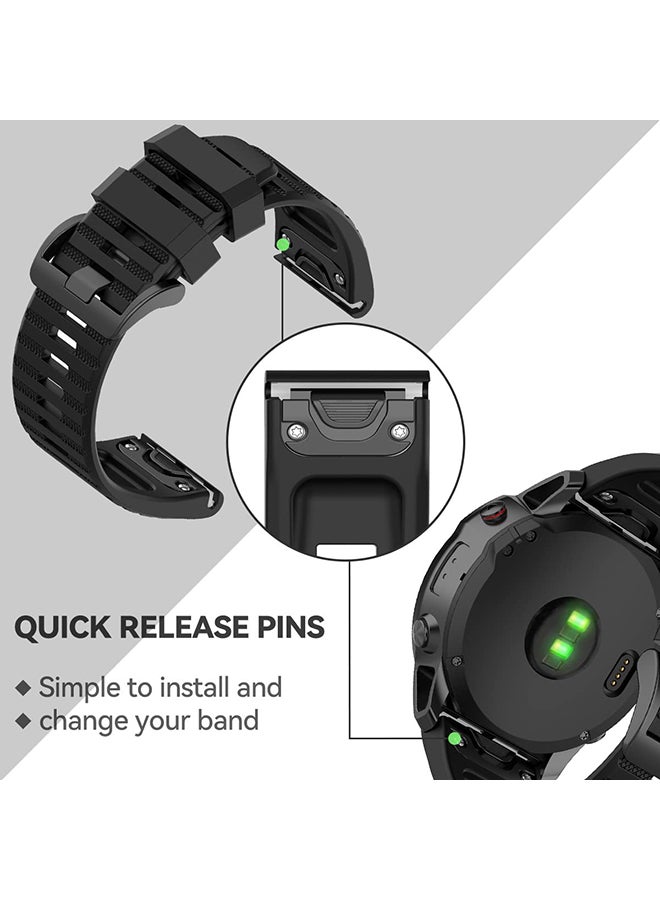 O Ozone Sport Silicone Replacement Bands Strap 26mm Compatible with Garmin Fenix 7X | Fenix 6X | Fenix 5X | Fenix 5P | 5 Plus | Fenix 6X Pro | Fenix 3- Grey  - Image 3