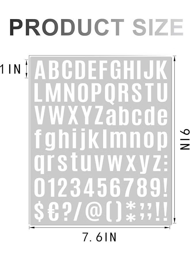YJ 5 Sheets Letter Number Stickers, 1 Inch Vinyl Alphabet Stickers, Self-Adhesive Punctuation Letter Number Sticker for Mailbox, Scrapbooking, Decoration, Craft, Arts, DIY, Decor- White - Image 3