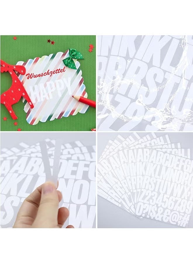 YJ 5 Sheets Letter Number Stickers, 1 Inch Vinyl Alphabet Stickers, Self-Adhesive Punctuation Letter Number Sticker for Mailbox, Scrapbooking, Decoration, Craft, Arts, DIY, Decor- White - Image 2