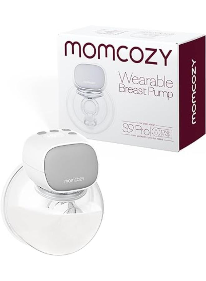 مام كوزي مضخة الثدي الكهربائية المحسّنة Momcozy S9 Pro، مضخة الثدي اللاسلكية مع شاشة LED، مضخة الثدي الكهربائية المحمولة مع وضعين و 9 مستويات - 24 مم، لون رمادي. - Image 1