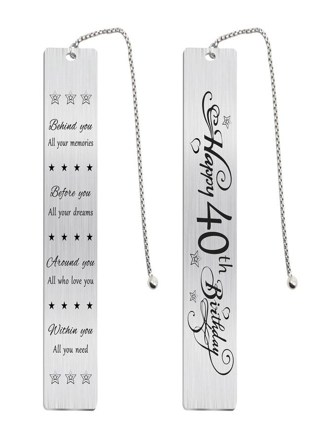 Jzxwan Happy 40th Birthday Gifts for Women Men, 40 Year Old Birthday Bookmark Gift for Wife Husband, Male 40 Bday Decorations - Image 1