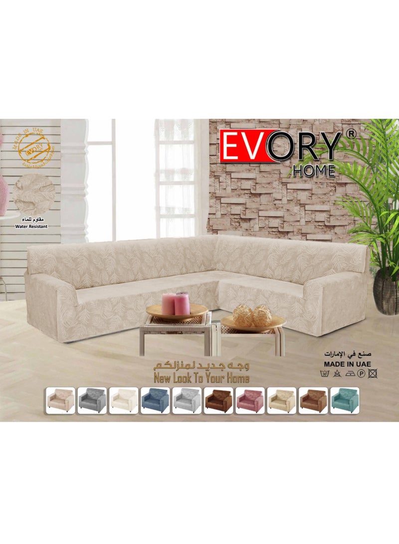 EVORY HOME Sofa Covers Waterproof Velvet Flower L Shape 5.5 Meter Water Resistant  - Image 1