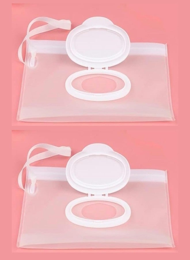 GOUDOGEDC 2 Pcs White Baby Wipe Case, Travel Holder Keeps Wipes Moist Set of Wet Diaper Wipes Holders Cases Portable Travel On The Go Refillable Dispenser Container Waterproof Wipe Container,Diaper Wipe - Image 1