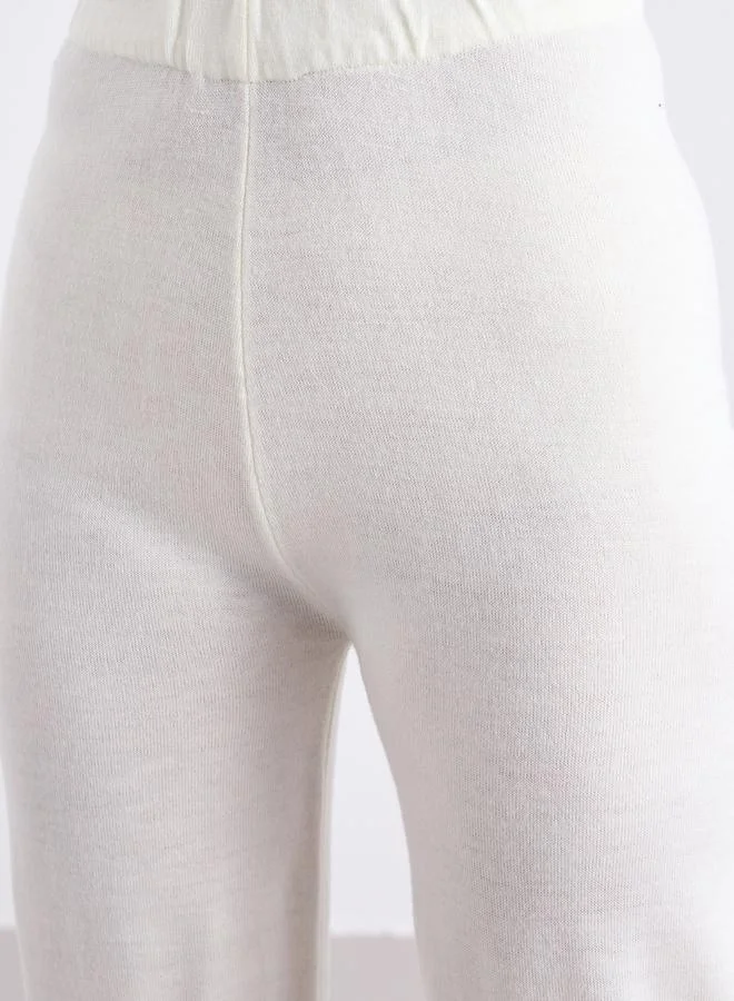 Styli Styli Off White Knit Sweater and Trousers Co-Ods