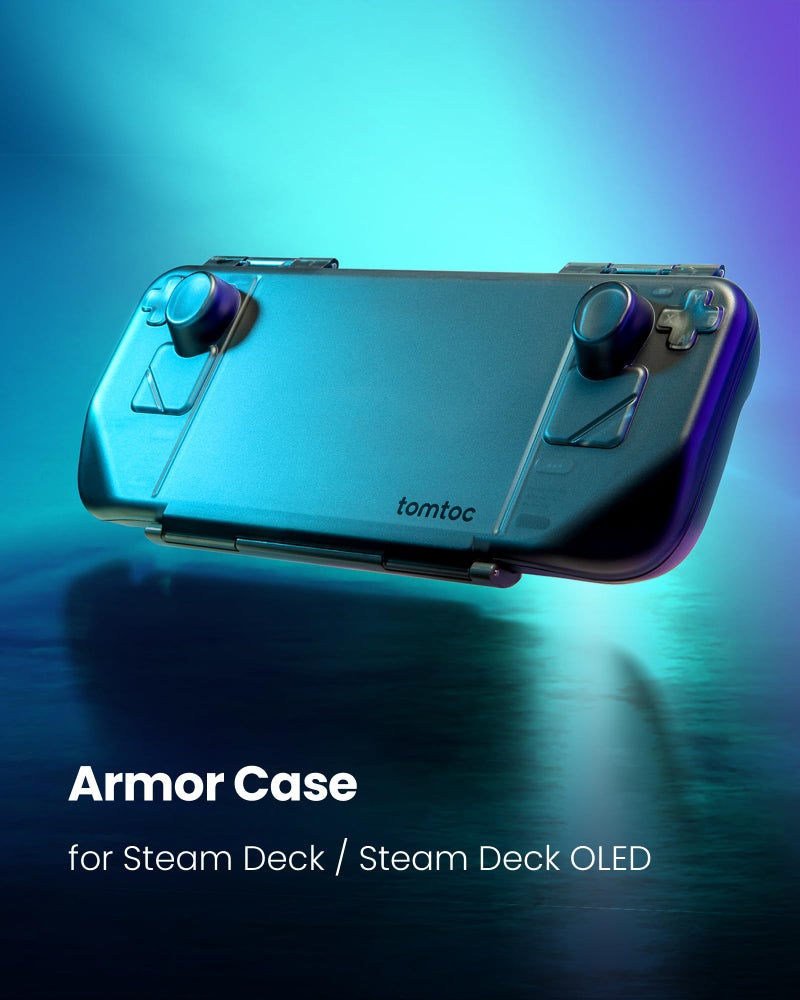 tomtoc Armor Case for Steam Deck/OLED, Steam Deck Hard Shell, Slim Portable Travel Carry Case, Shock-proof, Charging Convenience, with Military Grade Protection, Protective Cover - Image 2