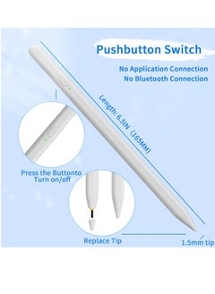 Generic JXYHMY Stylus Pens for Touch Screens, Universal Fine Point iPad Pencil with Magnetic Adsorption Compatible with iPhone/iPad/Samsung/Android/Tablet & Other Touch Screens (White)  - Image 3