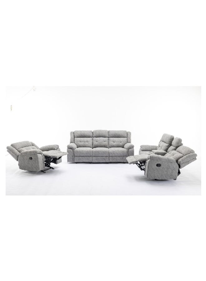 Micasa 3-Piece Elegant And Modern Design 6-Seater Sofa Set Grey 137.82 X 137.82 X 137.82 Cm Sx-81280Gry - Image 2