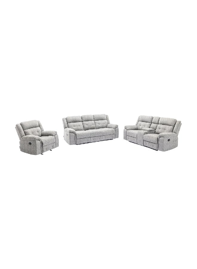 Micasa 3-Piece Elegant And Modern Design 6-Seater Sofa Set Grey 137.82 X 137.82 X 137.82 Cm Sx-81280Gry - Image 1
