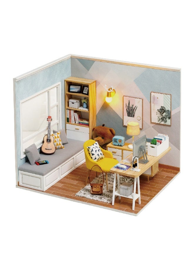 Miniature DIY Wooden Dollhouse With Furniture  LED Light Children Toy - Image 1