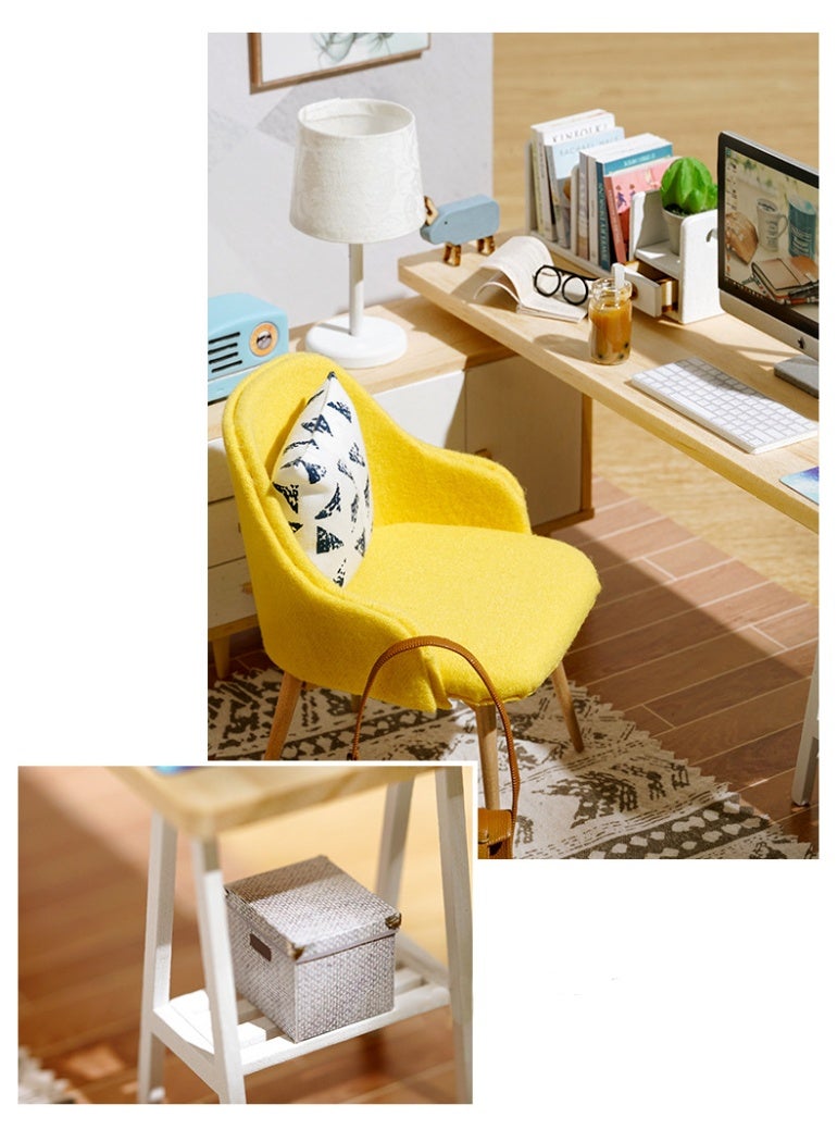 Miniature DIY Wooden Dollhouse With Furniture  LED Light Children Toy - Image 4