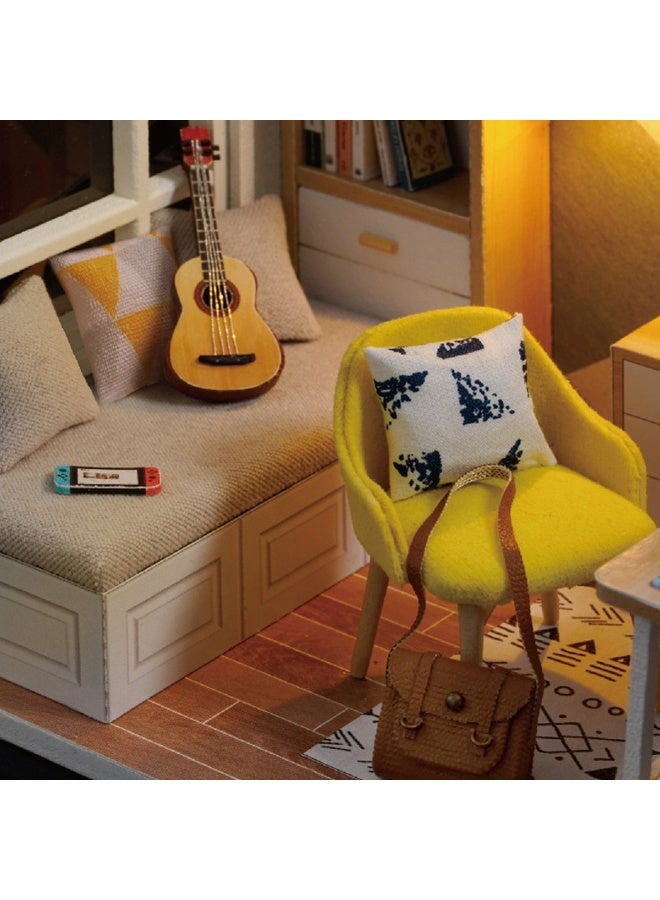 Miniature DIY Wooden Dollhouse With Furniture  LED Light Children Toy - Image 5