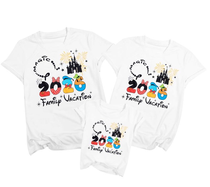 MYHALF Family Vacation Shirts 2026 Family Matching Outfits Magical Tshirt for Family Cruise Trip Clothes Summer Travel Tops White - Image 1