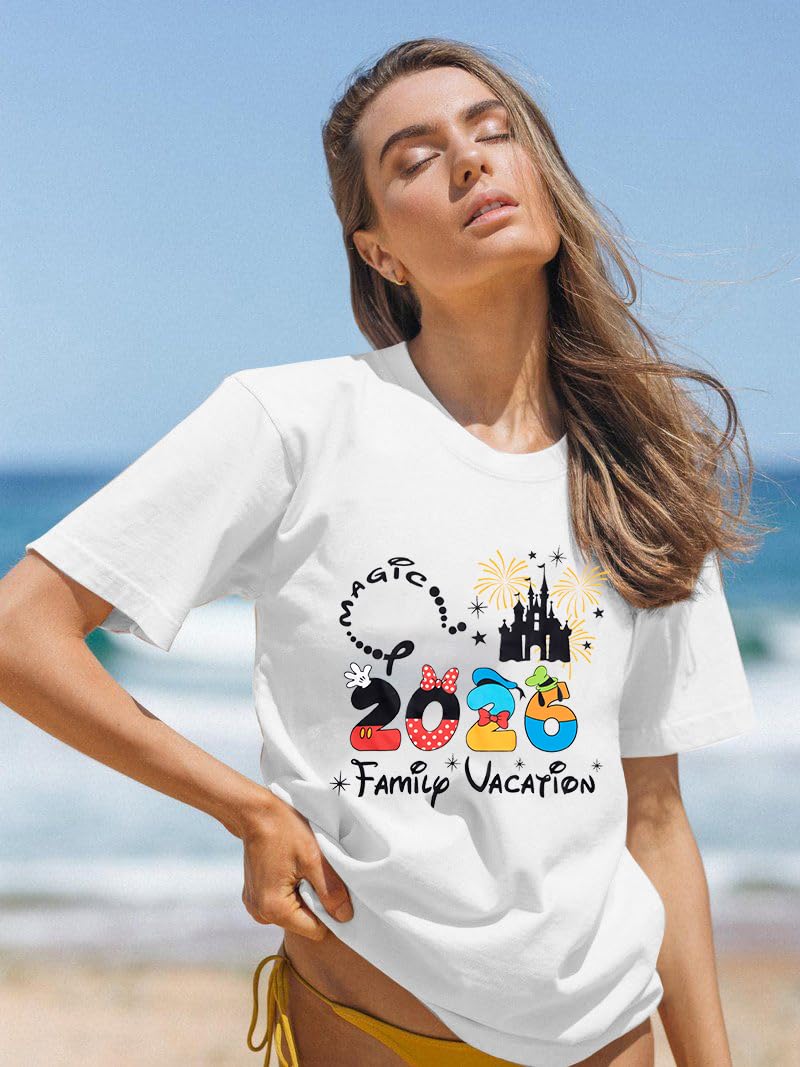 MYHALF Family Vacation Shirts 2026 Family Matching Outfits Magical Tshirt for Family Cruise Trip Clothes Summer Travel Tops White - Image 3
