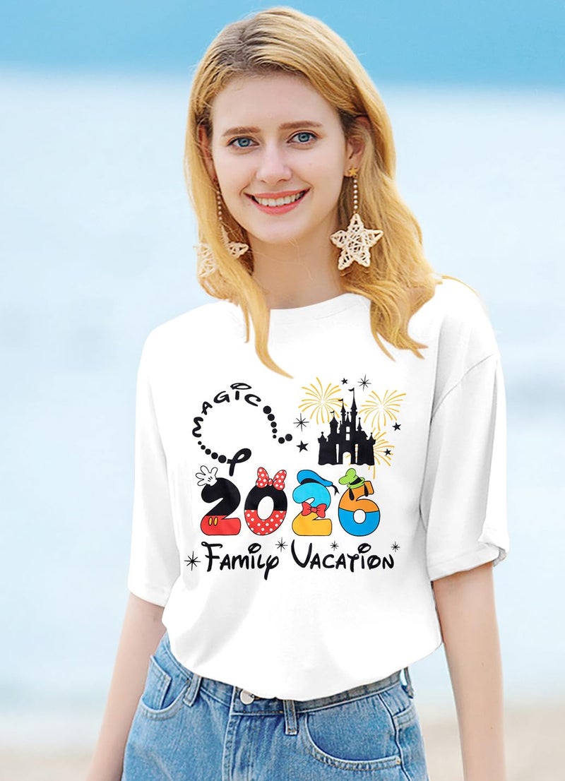 MYHALF Family Vacation Shirts 2026 Family Matching Outfits Magical Tshirt for Family Cruise Trip Clothes Summer Travel Tops White - Image 2