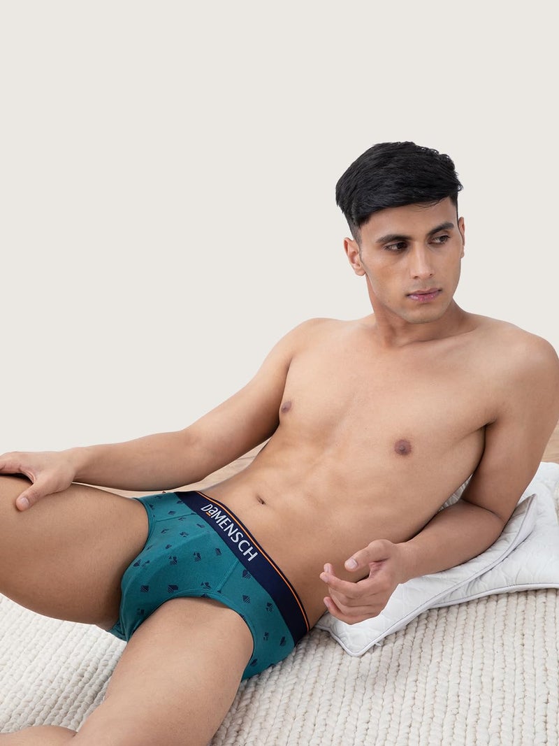 DAMENSCH Men's Regular Fit Printed Cotton Briefs Underwear| Combed Cotton, Stretchy Fabric, Anti-Bacterial and Microfibre Waistband Innerwear for Men, Briefs for Men-M - Image 3