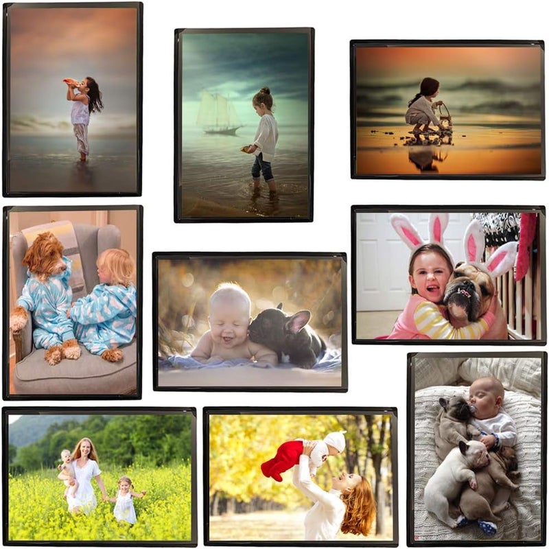 Sooyee 8 Pack 2.5X3.5 Magnet Photo Frame Refrigerator, Magnetic Picture Holder, Magnetic Picture Frame Fridge(Black) - Image 5