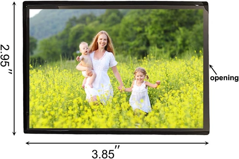Sooyee 8 Pack 2.5X3.5 Magnet Photo Frame Refrigerator, Magnetic Picture Holder, Magnetic Picture Frame Fridge(Black) - Image 3