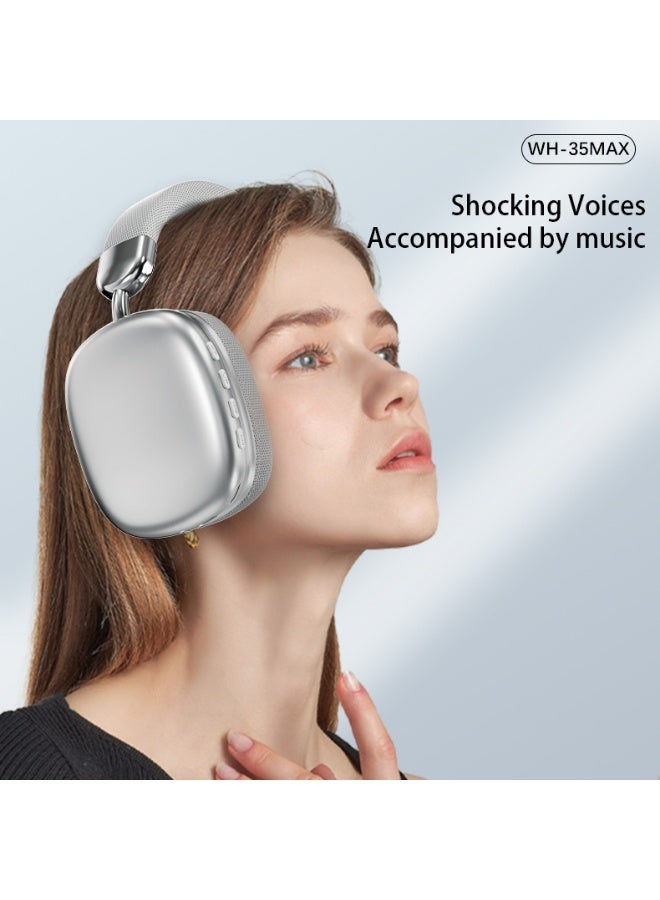 caijin Wireless Bluetooth earphones, foldable design, long battery life, deep bass, luxurious electroplating design, simple and stylish, good noise isolation, comes with an earphone case,purple - Image 3