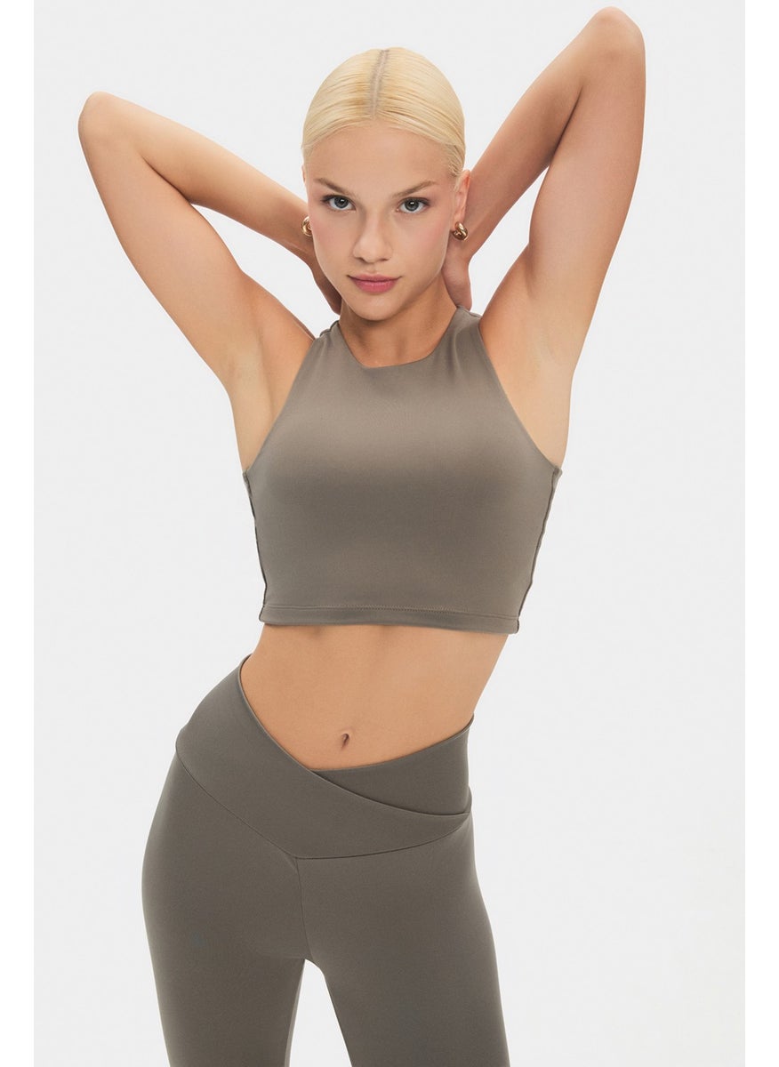 JOYSTAR Women's Halter Neck T-Shirt with Bra Inside  - Image 1