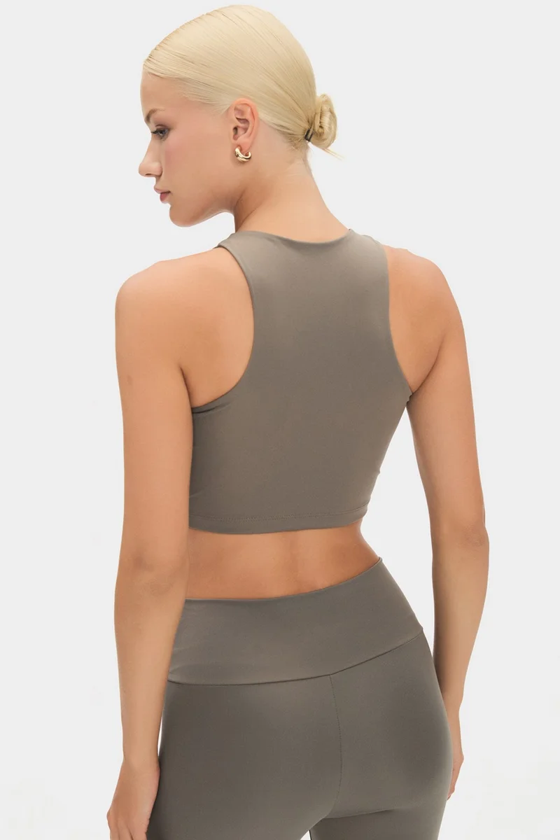 JOYSTAR Women's Halter Neck T-Shirt with Bra Inside