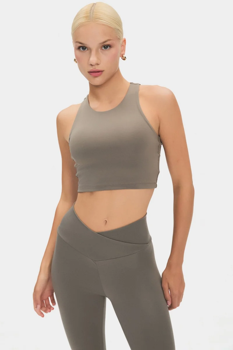 JOYSTAR Women's Halter Neck T-Shirt with Bra Inside
