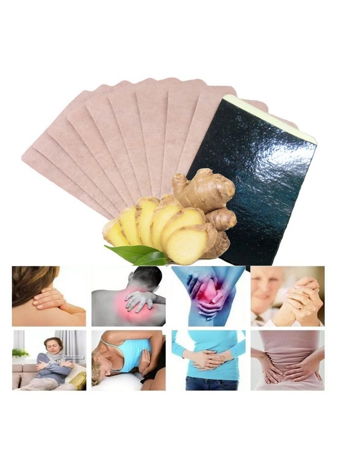 GreenHB 100 Pcs Ginger Patches Herbal Ginger Foot Pads Lymphatic Drainage Pain Patches  - Image 1