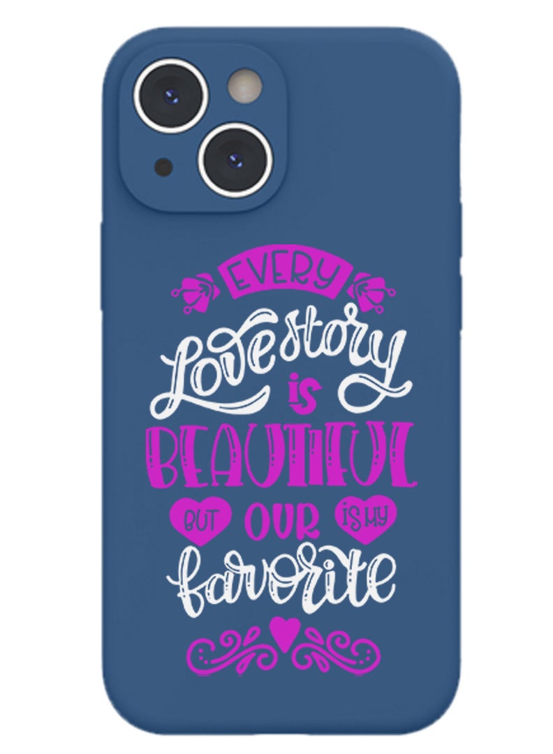 Theodor Protective Slim Fit Case Liquid Silicone Cover with Full Body Protection Anti-Scratch Shockproof Case For iPhone 13 Blue  - Expedition - Image 1