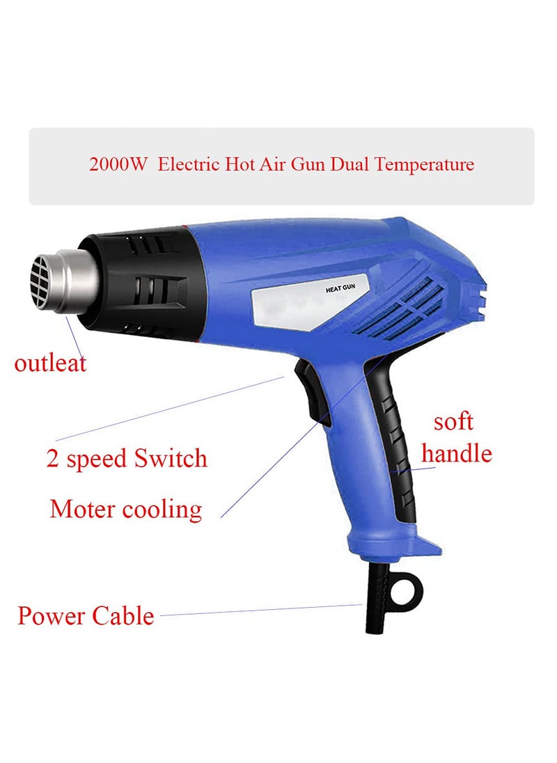 MLD MLD HRG8 Heat Gun Hot Air Gun Solder Hair Dryer Temperaturecontrolled Building Hot Air Soldering Construction Heat Guns 2000WattsColorMulti MaterialPlastic  - Image 2