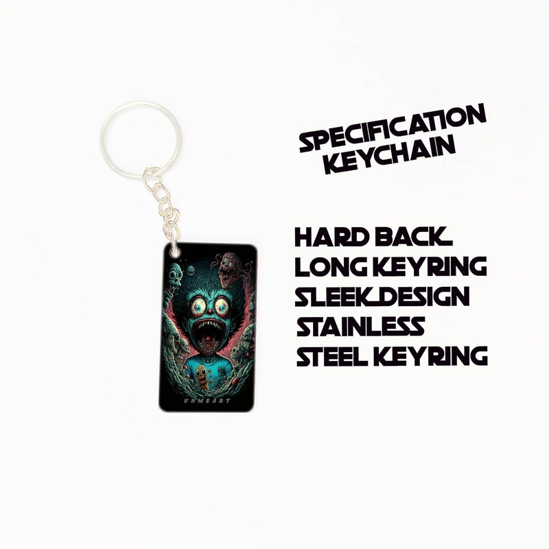 OUTFITQUE Premium Pack of 2 Anime260 Printed Long Keychain For Bike Scooty Car MDF Keyholder - Image 2