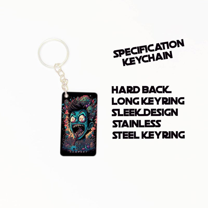 OUTFITQUE Premium Pack of 2 Anime260 Printed Long Keychain For Bike Scooty Car MDF Keyholder - Image 3