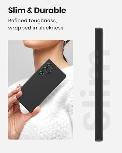CUZMIGO Silicone Case for Samsung Galaxy S25 Ultra, Soft Slim Liquid Silicone Phone Case with Anti-Scratch Microfiber Lining, Camera Cover Protection with Cute Color Variety, Black - Image 2