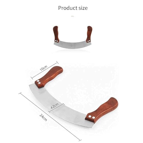 FOKRIM Pizza Cutter Double Handle Pizza Cutter Sharp Blade Multi Purpose Stainless Steel Blade. (Wooden Handle) - Image 5