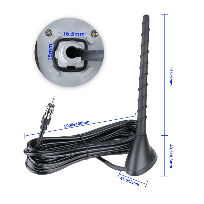 Superbat Universal Car Radio Antenna Roof Mount FM AM Stereo Antenna Replacement Aerial for Vehicle Truck SUV Marine Boat Radio Stereo Head Unit Receiver - Image 5