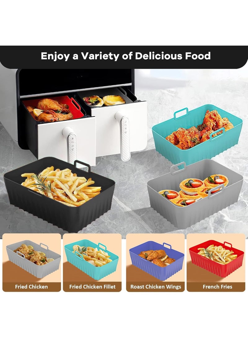 jaexest Reusable Silicone Air Fryer Liners – Compatible with Dual Basket Air Fryers (8.5 Inch) | Food Safe Non-Stick Air Fryer Accessories – Easy Clean Liners for Dual Air Fryers - Image 2