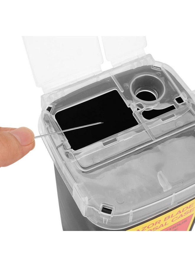 TEONEI - Razor Blades Dispenser Case,Small Portable Sharps Container,Razor Blades Disposal Case,Disposable Razor Cutter Container,Barber Shop Storage Container (Black) - Image 1