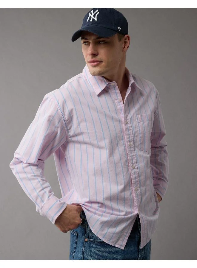 امريكان ايجل AE Everyday Striped Oxford Button-Up Shirt
