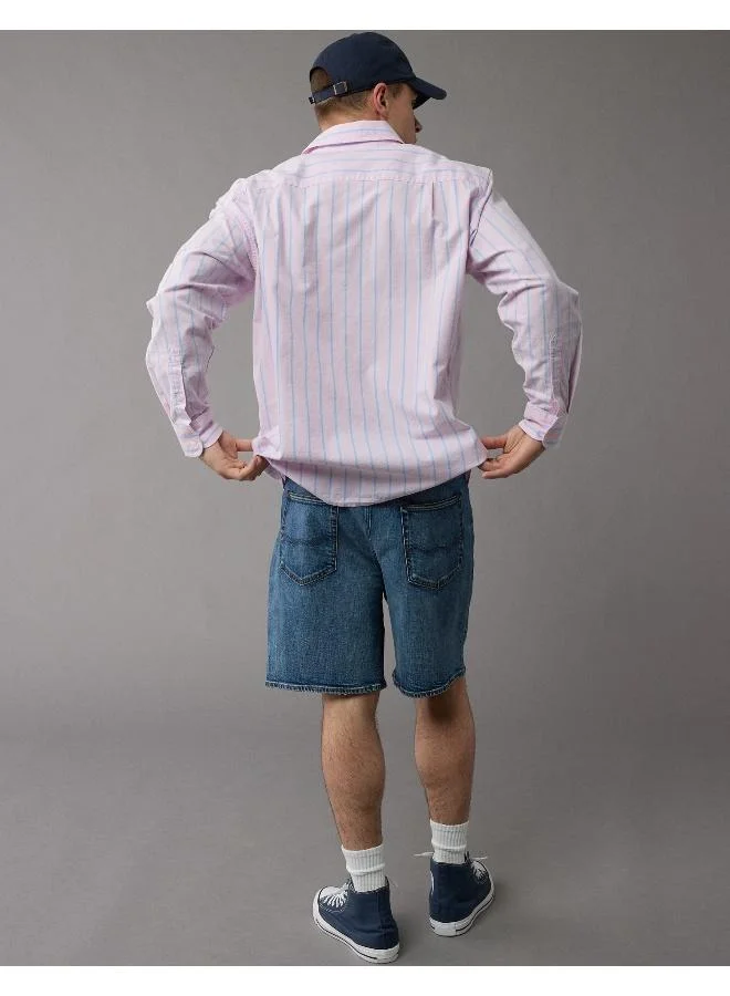 امريكان ايجل AE Everyday Striped Oxford Button-Up Shirt