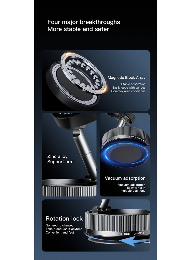 car phone holder, car phone mount, car phone stand suction with magnetic, flexible phone mount for all smartphones  - Image 4