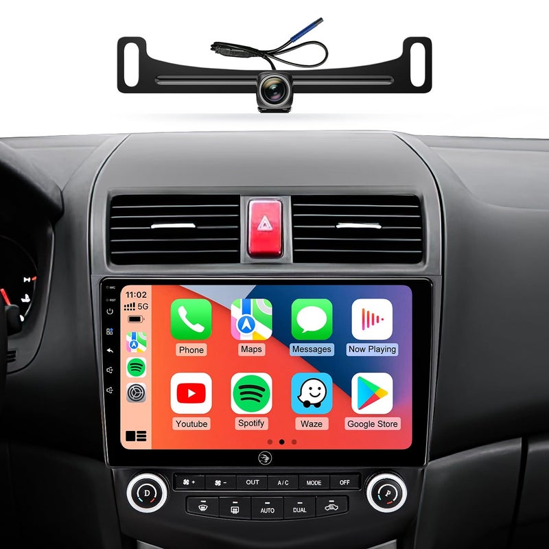 AINAVIGO 10.2" Car Stereo Radio for Honda Accord 2003-2007 - Wireless CarPlay & Android Auto | 5G WiFi IPS HD Touchscreen | GPS Navigation | Bluetooth FM/SWC | 1080P Backup Camera - Image 1