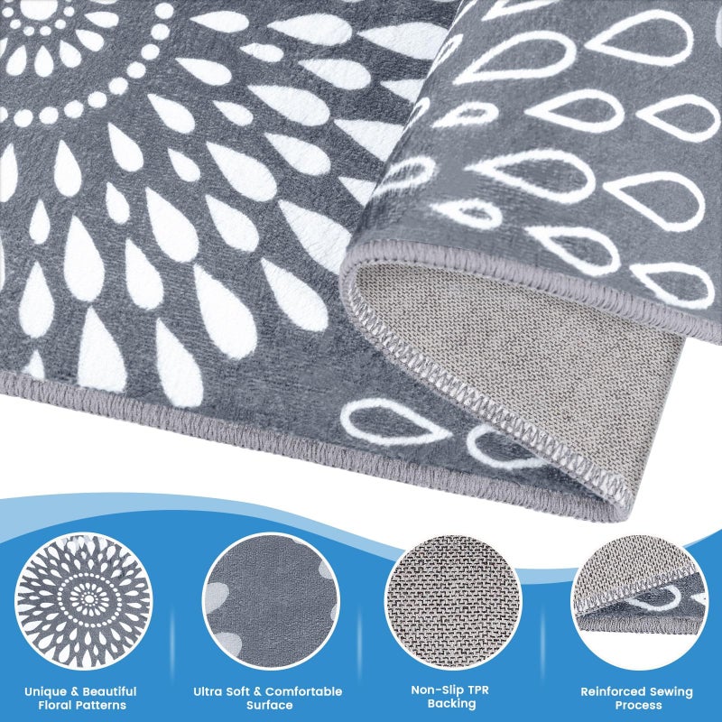 StepRite Runner Rug 2 x 6 ft, Washable Rugs, Hallway Runner Rugs, Kitchen Runner Rug Non Slip, Soft Runner with Rubber Backing for Kitchen, Hallway, Laundry, Bedroom, Living Room - Image 3