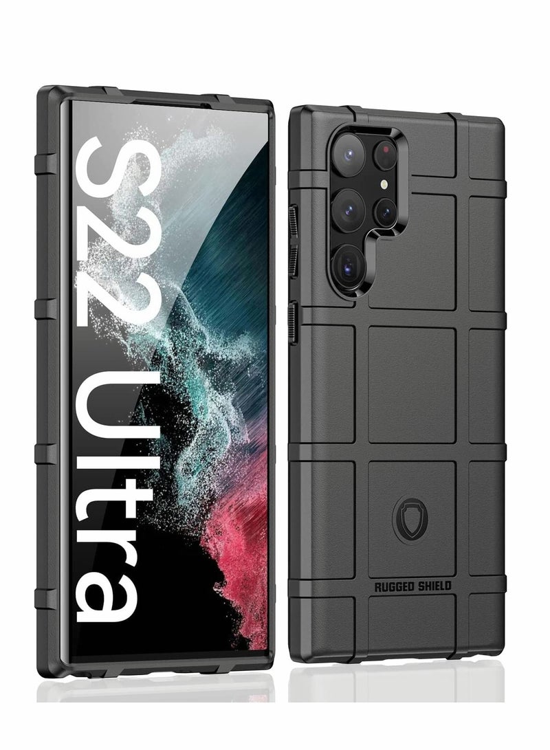 KASTWAVE جراب لهاتف Samsung S22 Ultra، جراب مقاوم للصدمات بدرجة عسكرية لهاتف Galaxy S22 Ultra، جراب واقٍ شديد التحمل لهاتف Samsung Galaxy S22 Ultra، غطاء هاتف نحيف متين مضاد للخدش (أسود) - Image 1