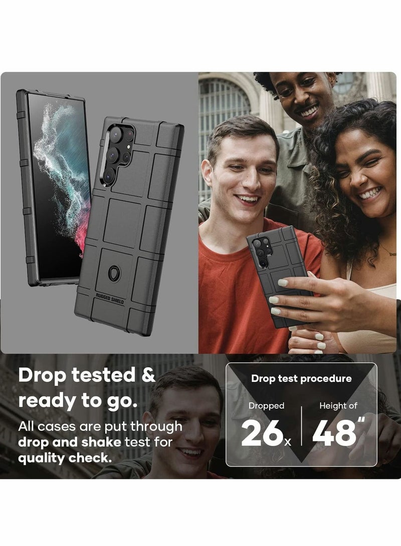 KASTWAVE جراب لهاتف Samsung S22 Ultra، جراب مقاوم للصدمات بدرجة عسكرية لهاتف Galaxy S22 Ultra، جراب واقٍ شديد التحمل لهاتف Samsung Galaxy S22 Ultra، غطاء هاتف نحيف متين مضاد للخدش (أسود) - Image 3