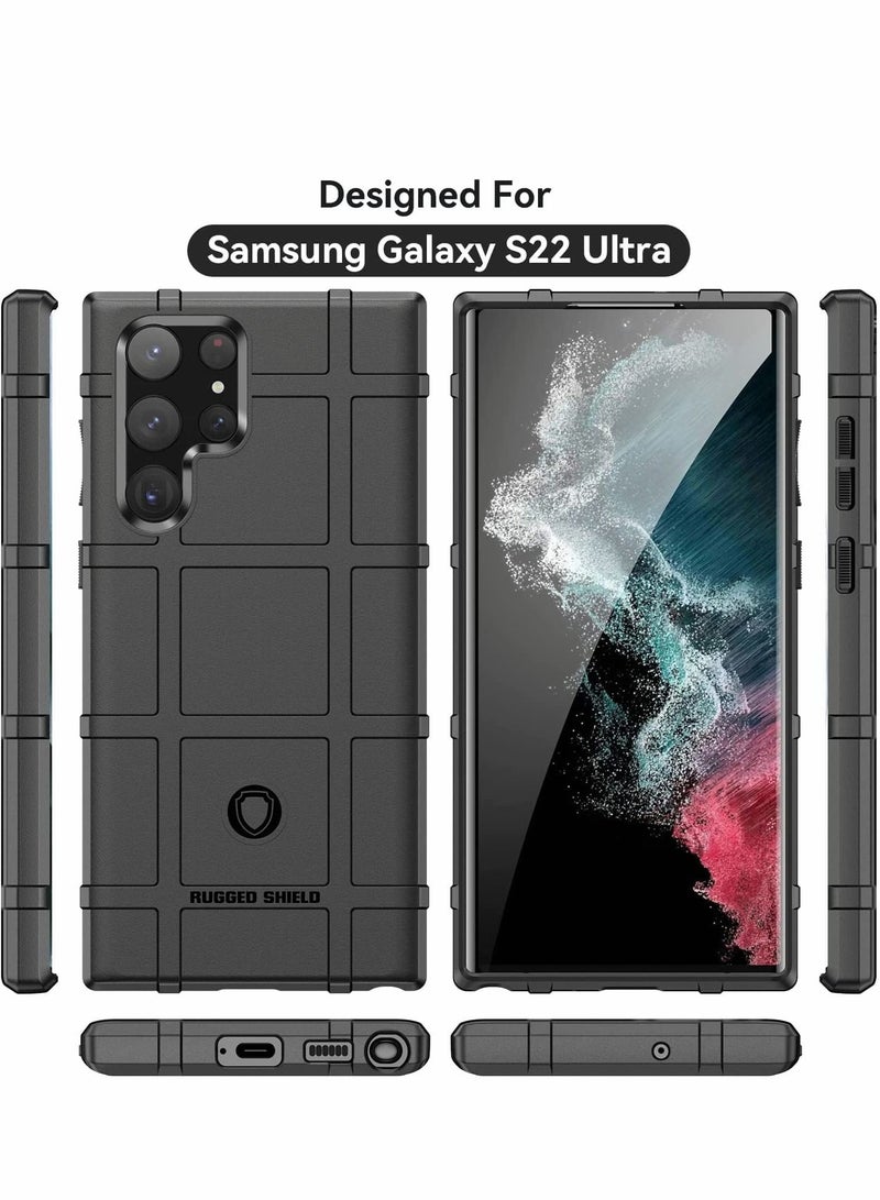 KASTWAVE جراب لهاتف Samsung S22 Ultra، جراب مقاوم للصدمات بدرجة عسكرية لهاتف Galaxy S22 Ultra، جراب واقٍ شديد التحمل لهاتف Samsung Galaxy S22 Ultra، غطاء هاتف نحيف متين مضاد للخدش (أسود) - Image 5