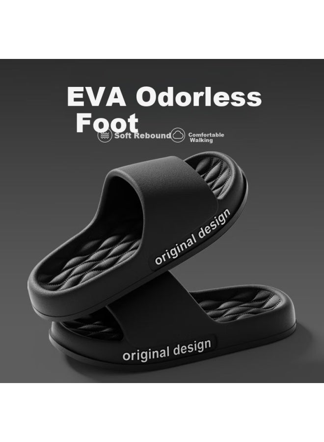 Guoluofei Eva Slippers Men And Women Summer Bathroom Shower Big Size Anti-slip Men's Slippers Black 36-37 - Image 2