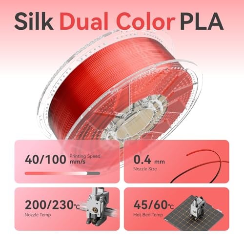 chitu systems Conjure Silk Dual Color PLA Filament 1.75mm, Transparent Detachable Reusable Spool Compatible with Bambu Lab AMS Refill, Shiny Black Red Gradient 3D Printer Filament 1KG -Smooth Printing, No Clog - Image 4