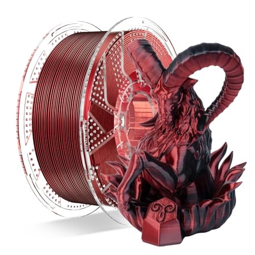 chitu systems Conjure Silk Dual Color PLA Filament 1.75mm, Transparent Detachable Reusable Spool Compatible with Bambu Lab AMS Refill, Shiny Black Red Gradient 3D Printer Filament 1KG -Smooth Printing, No Clog - Image 1