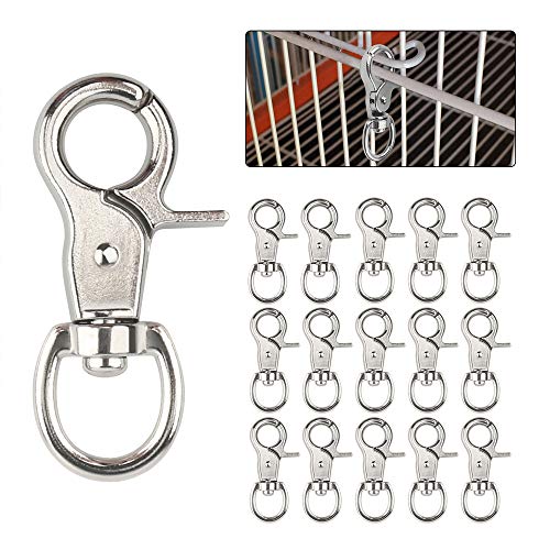 HOSUKKO 30PCS Trigger Snap Hooks360 Degree Heavy Duty Snaps Swivel Lobster ClaspsStainless Steel Swivel Claw Clips for Pet CagesDog LeashCamera StrapsSnap Hook Purse