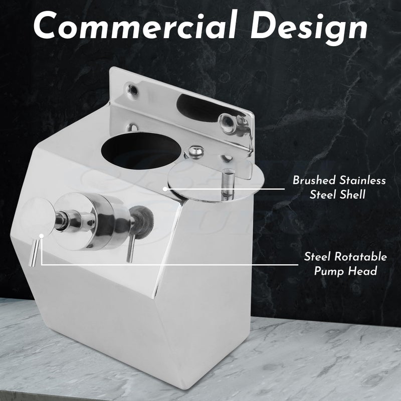BATH GURU Stainless Steel Liquid Soap/Shampoo Dispenser for Bathroom & Kitchen - 500 ML (Heavy Duty, Brass Pump) - Image 4
